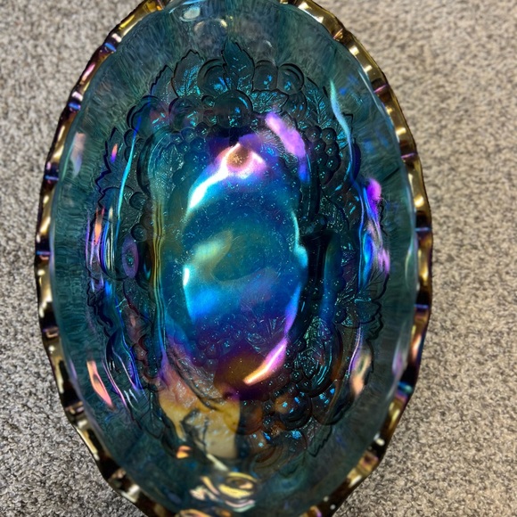 Indiana Glass Other - Iridescent Blue Decorative Bowl